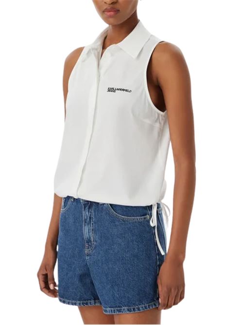 Camicia smanicata con allacciatura Karl Lagerfeld jeans | B2W11020100